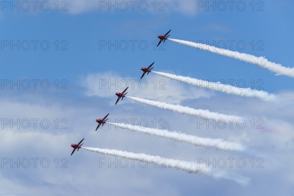 Red Arrows, Royal Air Force Aerobatic Team, Airshow 2024, Teignmouth, Devon, England, United