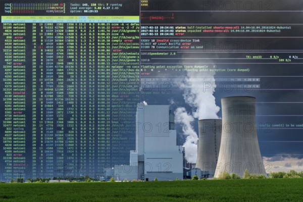 Symbolic image Critical infrastructure, blackout risk, cyberterrorism, hacker attack, Neurath