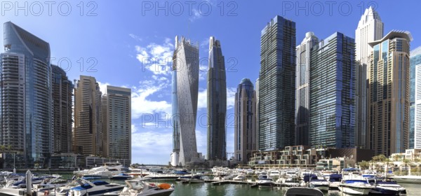 Dubai Marina, A Scenic Waterfront Skyline of Modern Luxury and High-Rise Architecture.