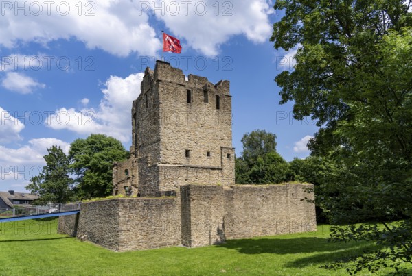 Castle ruins of Altendorf Castle, in the Burgaltendorf district, Essen, North Rhine-Westphalia,