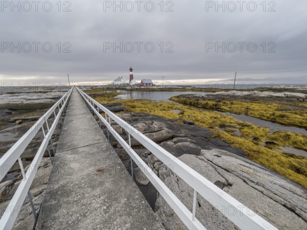 Tranoy lighthouse, located in Hamarøy municipality south of Narvik, Norway, Europe