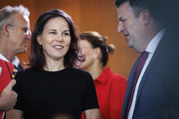 (L-R) Annalena Bärbock, Federal Minister for Foreign Affairs, and Hubertus Heil, Federal Minister