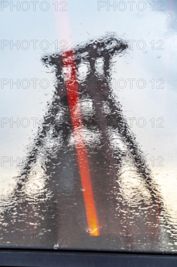 Zeche Zollverein, rainy day, ride on the escalator of the Ruhr Museum, in the coal washing plant,