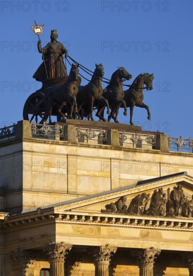 Brunswick Quadriga with Brunonia, design by Carl Theodor Ottmer, Brunswick Palace, Lower Saxony,