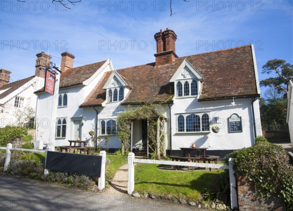 Historic White Horse village pub building at Easton, Suffolk, England, United Kingdom, Europe