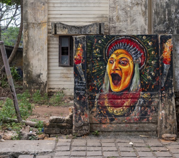 Kathakali Street Art, Fort Kochi, Cochin, Kerala, India, Asia