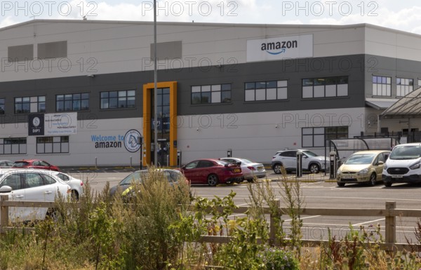 Amazon distribution centre building, Ipswich, Suffolk, England, UK