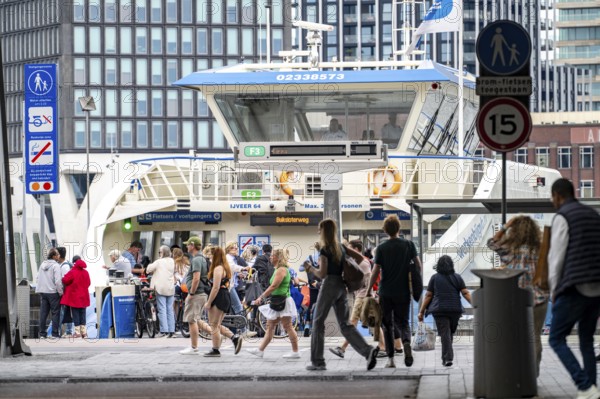 GVB ferries for pedestrians and cyclists across the river Ij, at Amsterdam Centraal station, free