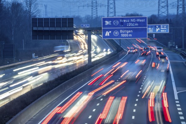 A57 motorway near Kaarst in the Rhine district of Neuss, view in the direction of the Büttgen