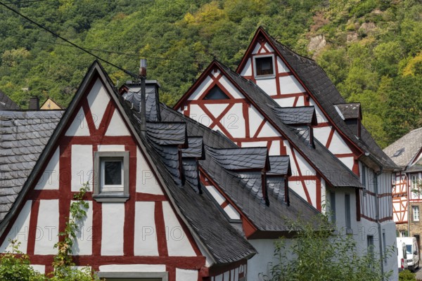 Monreal, idyllic half-timbered village in the Elz valley, in the district of Mayen-Koblenz, in
