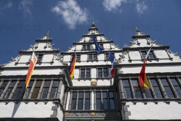 Town Hall on Rathausplatz, Weser Renaissance, Paderborn, Westphalia, North Rhine-Westphalia,