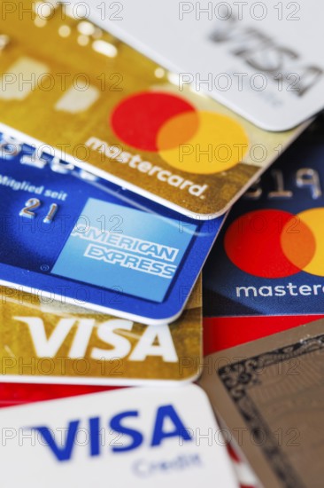 Credit cards from VISA, Mastercard and American Express in Stuttgart, Germany, Europe