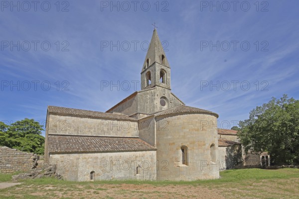 Romanesque abbey Le Thoronet, monastery church, monastery complex, Cistercian abbey, Var, Provence,