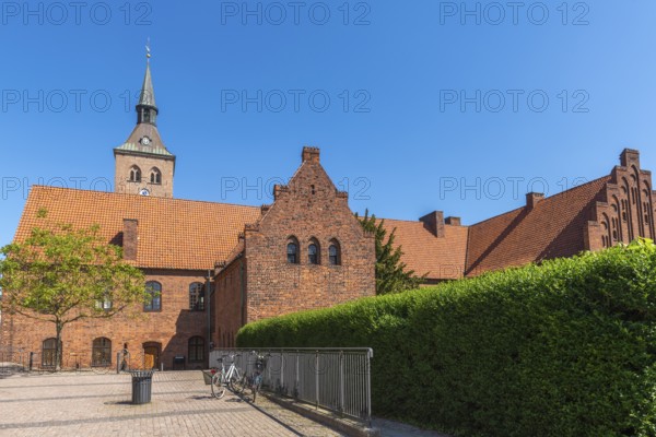 Odense, monastery, brick building, tower of the cathedral church, St Knud's Church, Fyn, island of