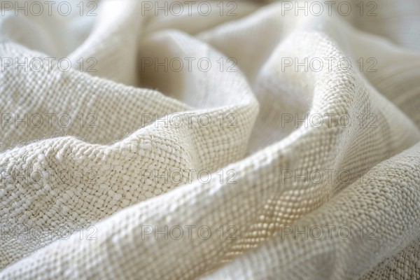 Close up of natural rough cotton fabric. KI generiert, generiert, AI generated