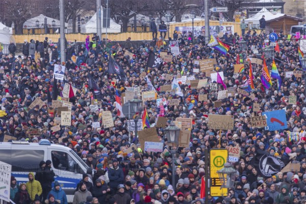Several thousand people protested on Sunday in Dresden and elsewhere, against the AfD and in favour