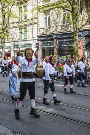 Participants dressed up as jesters from the guest canton of Schwyz, jesters' symposium of the