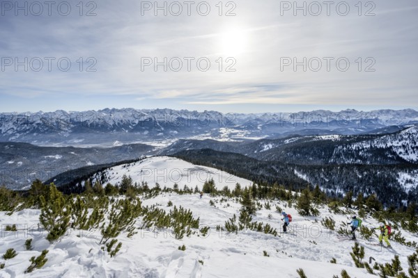 Summit of the Simetsberg, mountain panorama, Estergebirge, Bavarian Prealps, Bavaria Germany