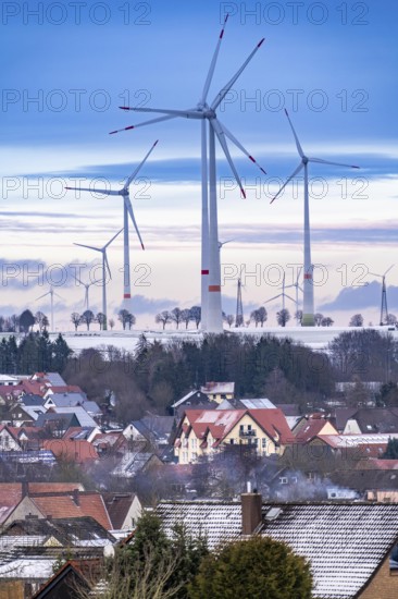 The town of Lichtenau, self-proclaimed energy town, wind farm, over 190 wind turbines and over 1200