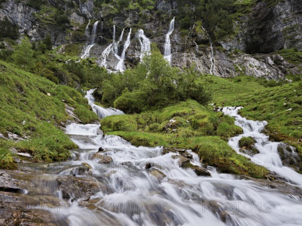 Cascades from the Jungibach Falls, Gental, Canton Bern, Switzerland, Europe
