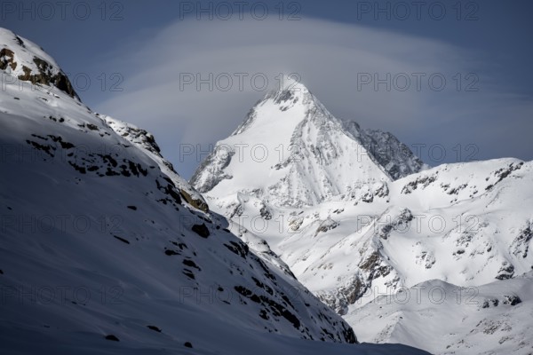 Königsspitze, summit, snow-covered mountain landscape, Ortler Alps, Vinschgau Valley, Italy, Europe