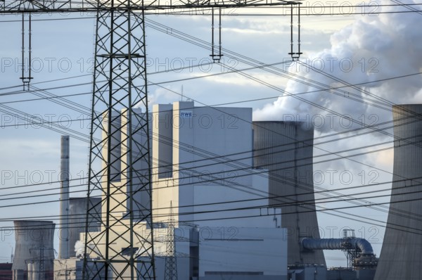 Grevenbroich, North Rhine-Westphalia, Germany, RWE Power AG Neurath power plant, lignite-fired