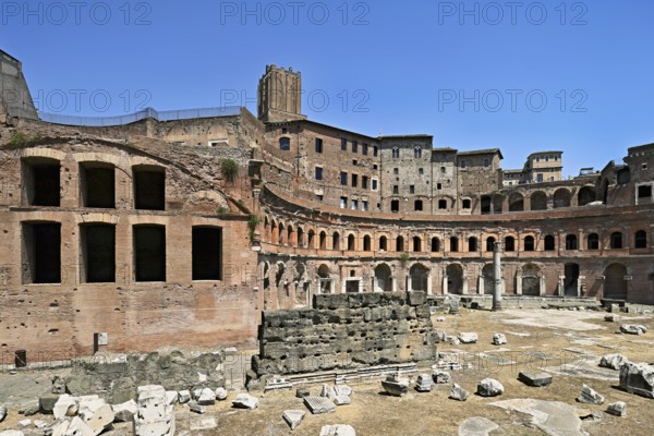 View of historic Traian's Forum Forum of Traian Foro Traiano from antiquity with building in
