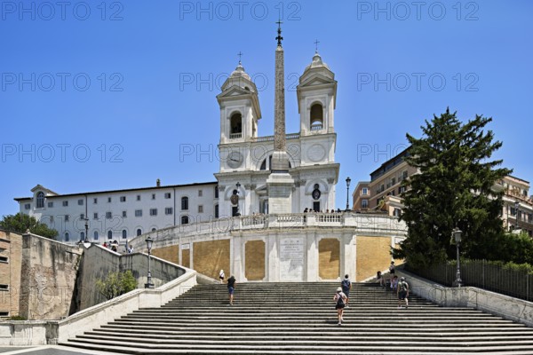 Spanish Steps with the church Trinita dei Monti, Rome, Lazio, Central Italy, Italy, Europe