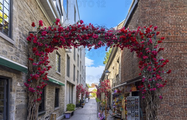 Quebec, Old Montreal, an historic town and the Old Port of Montreal. Famous tourist destination.