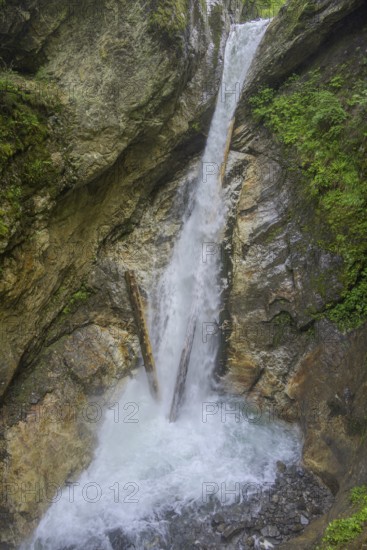 Upper waterfall in the Raggaschlucht gorge, Flattach, Carinthia, Austria, Europe