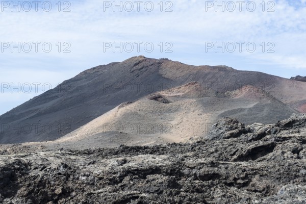 Volcanic landscape, Timanfaya National Park, Lanzarote, Canary Islands, Spain, Europe