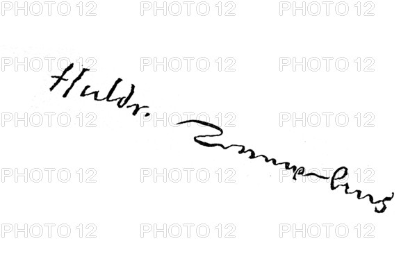 Signature, manuscript by Ulrich Zwingli, historical, digital reproduction of an original from the