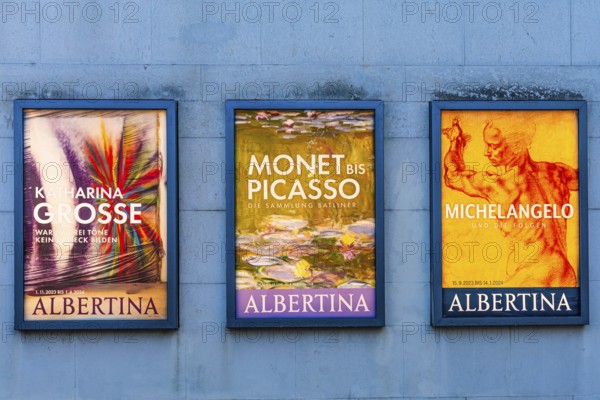 Announcement boards for temporary exhibitions in the Albertina Art Collection, Albertinaplatz,