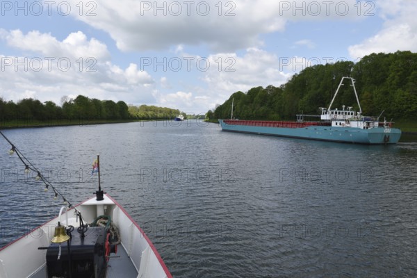 Trip on the paddle steamer, side-wheel steamer, Freya on the Kiel Canal, Kiel Canal,