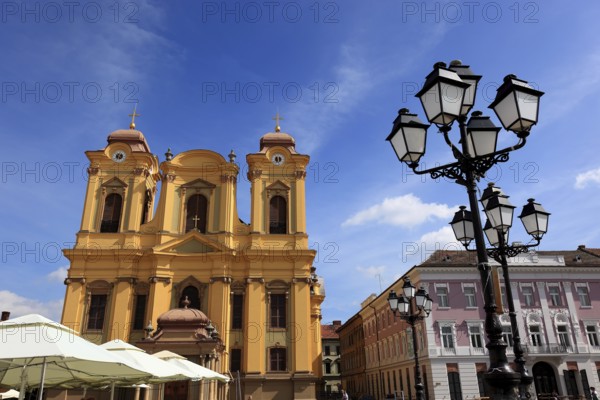 Banat, Timisoara, Timisoara, Old Town, Catholic Cathedral at Piata Unirii, Unification Square,