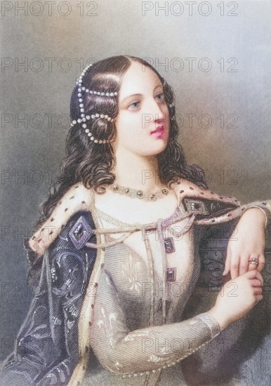 Isabella of Valois, 1389-1409, second woman of King Richard II of England. Engraved by W. H. Mote