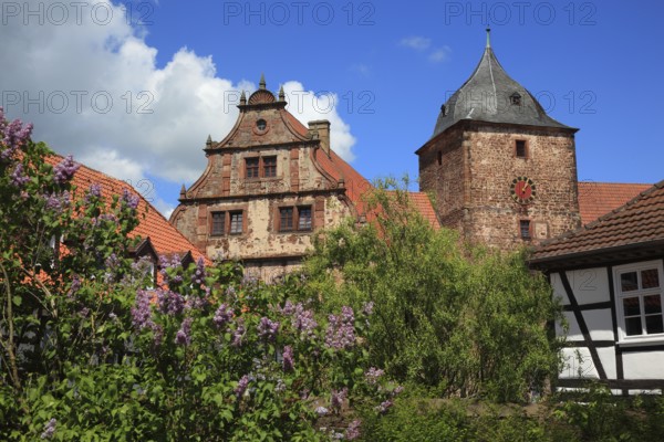 View of the front castle from the tower side, Schlitz, small town in the east of the Vogelsberg