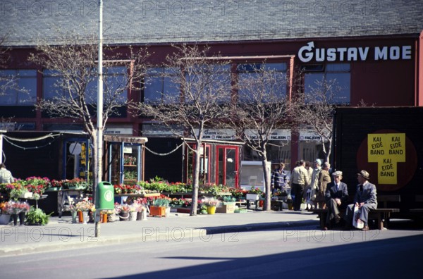 Gustav-Moe-Gebäude, erbaut 1949, entworfen von Architekt Knut Knutsen, Bodø, Norwegen, Foto 1980