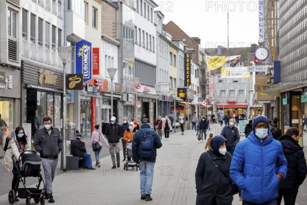 Düren, North Rhine-Westphalia, Germany - Düren city centre in times of the corona crisis during the