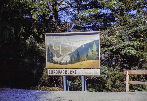Poster Europabrücke, Europabrücke south of Innsbruck, Brenner motorway, Tyrol, Austria, Europe