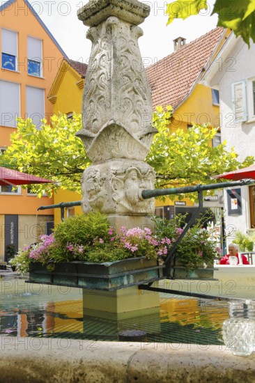 Garden gate fountain, ornamental fountain in Renaissance style, originally by stonemason Hans Merk
