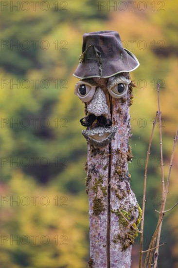 Artwork at the terrace of the Fischerhütte on Lake Toplitz, Austria, Europe