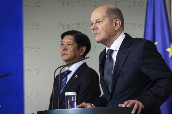 (R-L) Olaf Scholz, Federal Chancellor, and Ferdinand Marcos Jr, President of the Republic of the