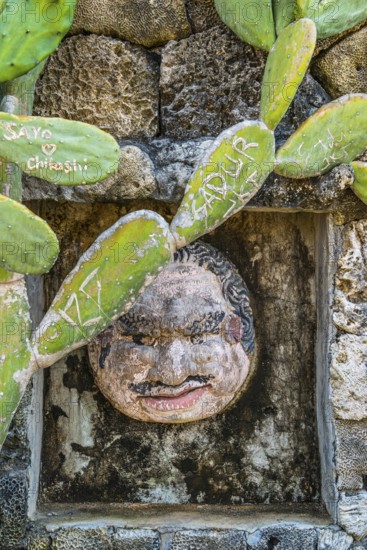 Balinese wooden masks, face, sculpture, idol, icon, grimace, design, culture, carving, painted,