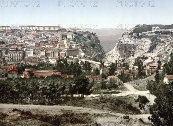 General view of Constantine, Algeria, ca 1890, Historical, digitally restored reproduction from a