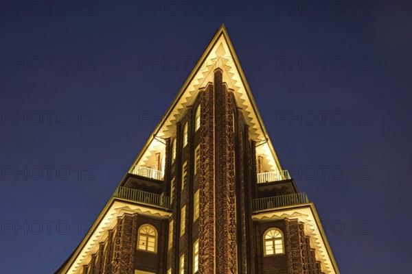 Europe, Germany, Hamburg, City, Kontorhausviertel, Chilehaus, Clinker brick facade, built 1922 to