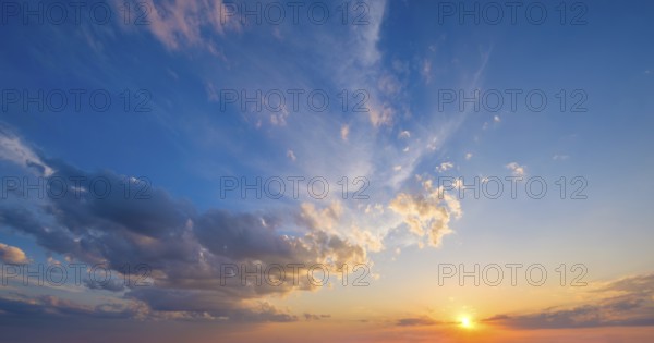 Beautiful dramatic scenic sunset sky background