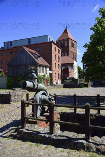 Europe, Germany, Mecklenburg-Western Pomerania, Teterow, View from the old mill to the town church