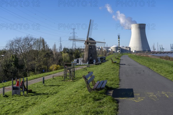 The Doel nuclear power plant on the Scheldt, one of two nuclear power plants in Belgium, consists