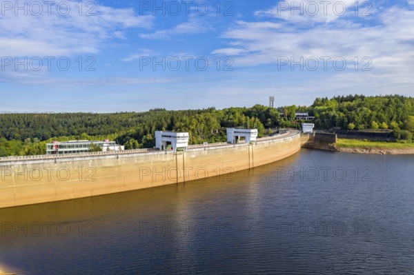 The Weser Dam, the most important drinking water reservoir in Belgium, near Eupen, Wallonia,